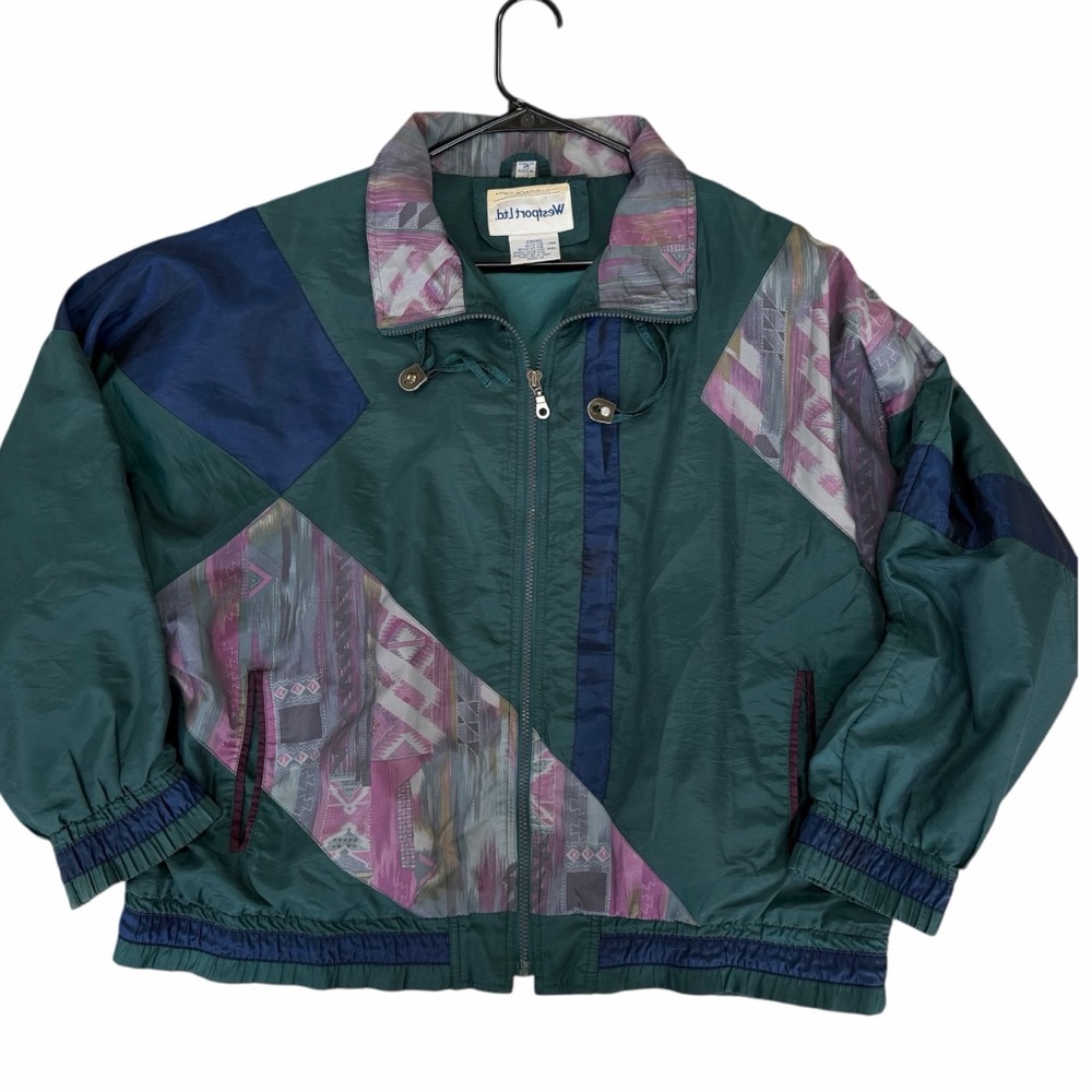 Vintage Westport Ltd. Windbreaker Jacket with Geometric‎ pattern size L